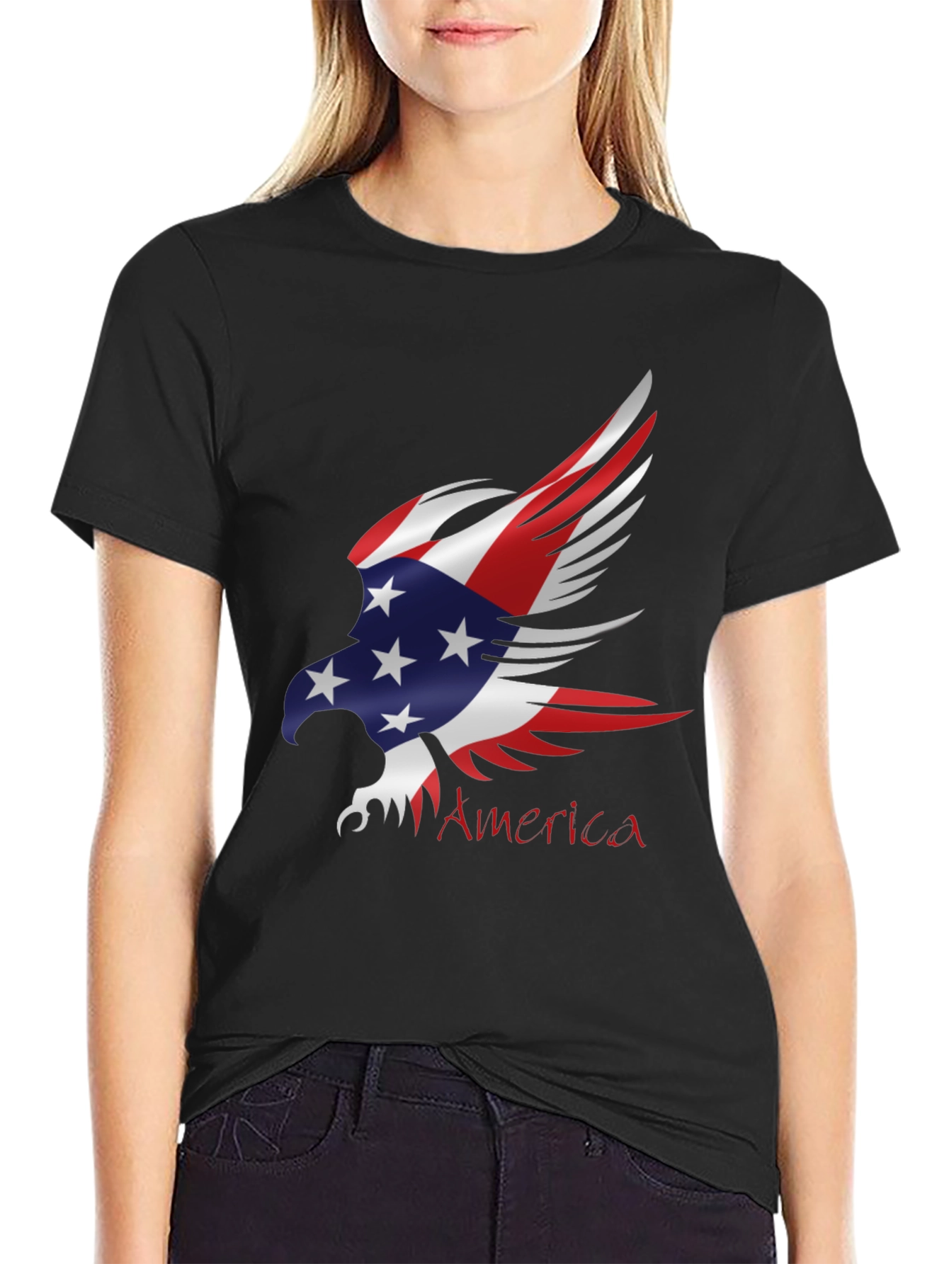 Camiseta Negra Águila Americana