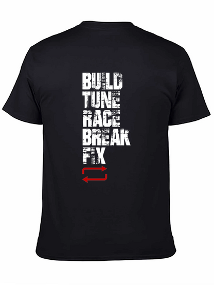 Camiseta Negra de Algodón para Amantes del Motor