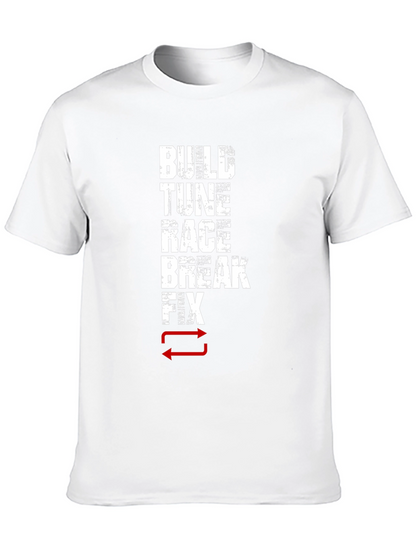 Camiseta Negra de Algodón para Amantes del Motor