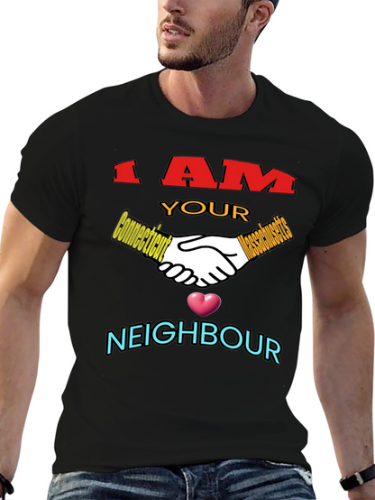 Camiseta Negra: I AM YOUR NEIGHBOUR