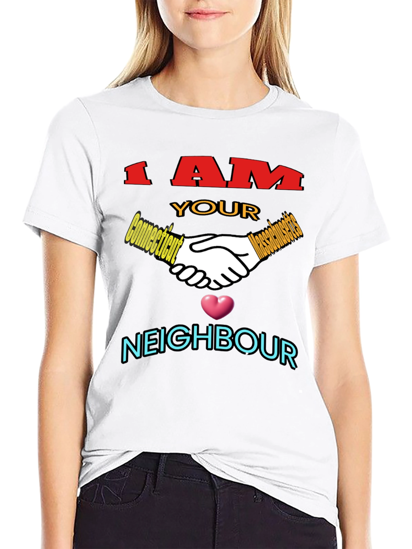 Camiseta Negra: I AM YOUR NEIGHBOUR