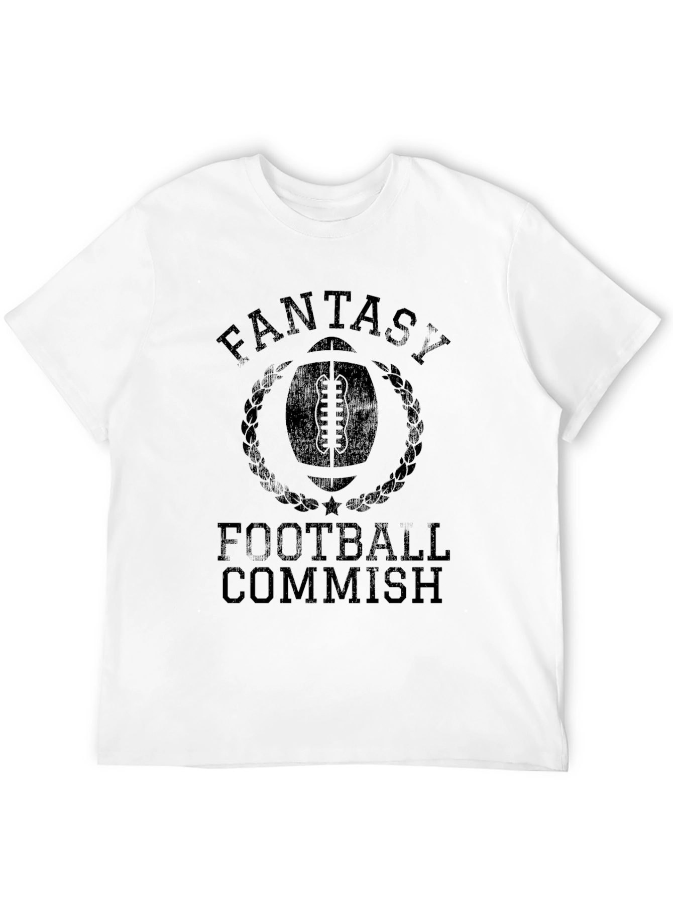 Camiseta Negra Fantasy Football Commish para Fanáticos del Fútbol