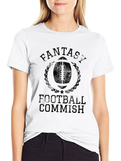 Camiseta Negra Fantasy Football Commish para Fanáticos del Fútbol