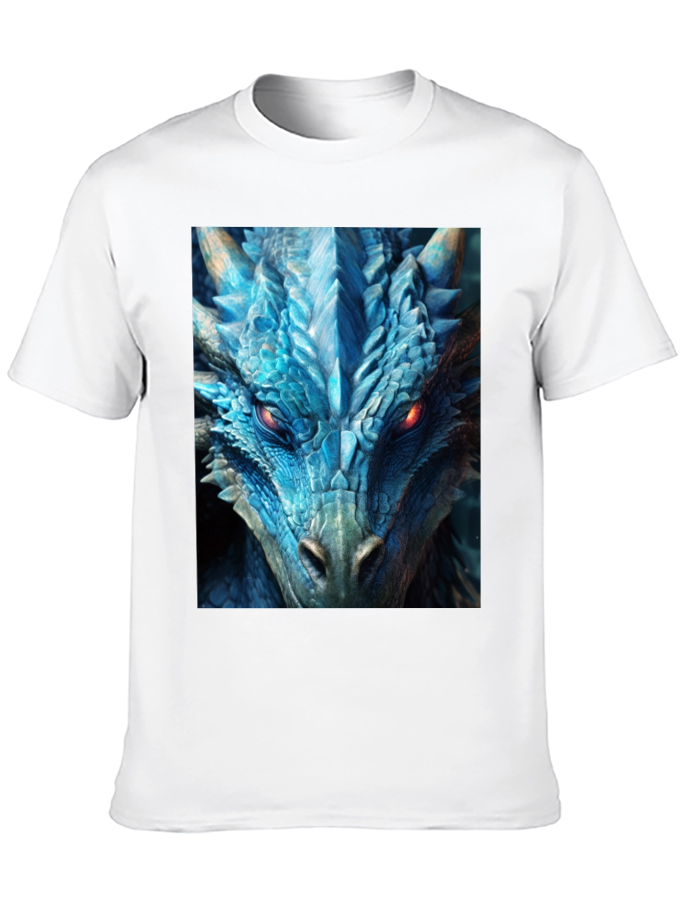Camiseta Negra Dragón Azul Intenso