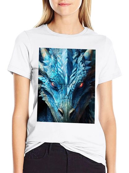 Camiseta Negra Dragón Azul Intenso