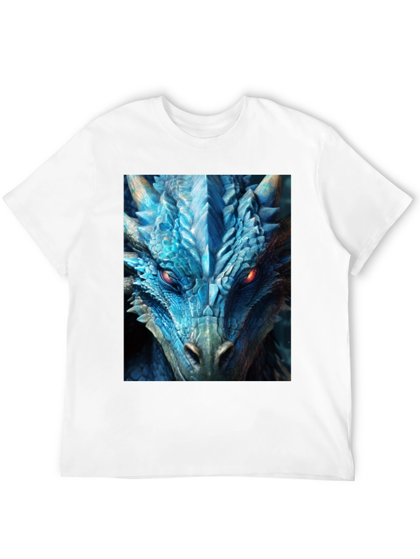 Camiseta Negra Dragón Azul Intenso