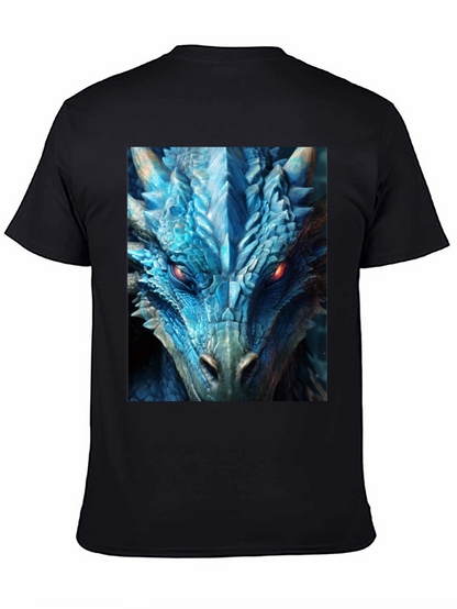 Camiseta Negra Dragón Azul Intenso