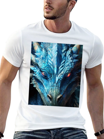 Camiseta Negra Dragón Azul Intenso