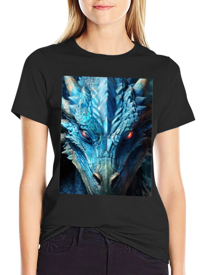 Camiseta Negra Dragón Azul Intenso