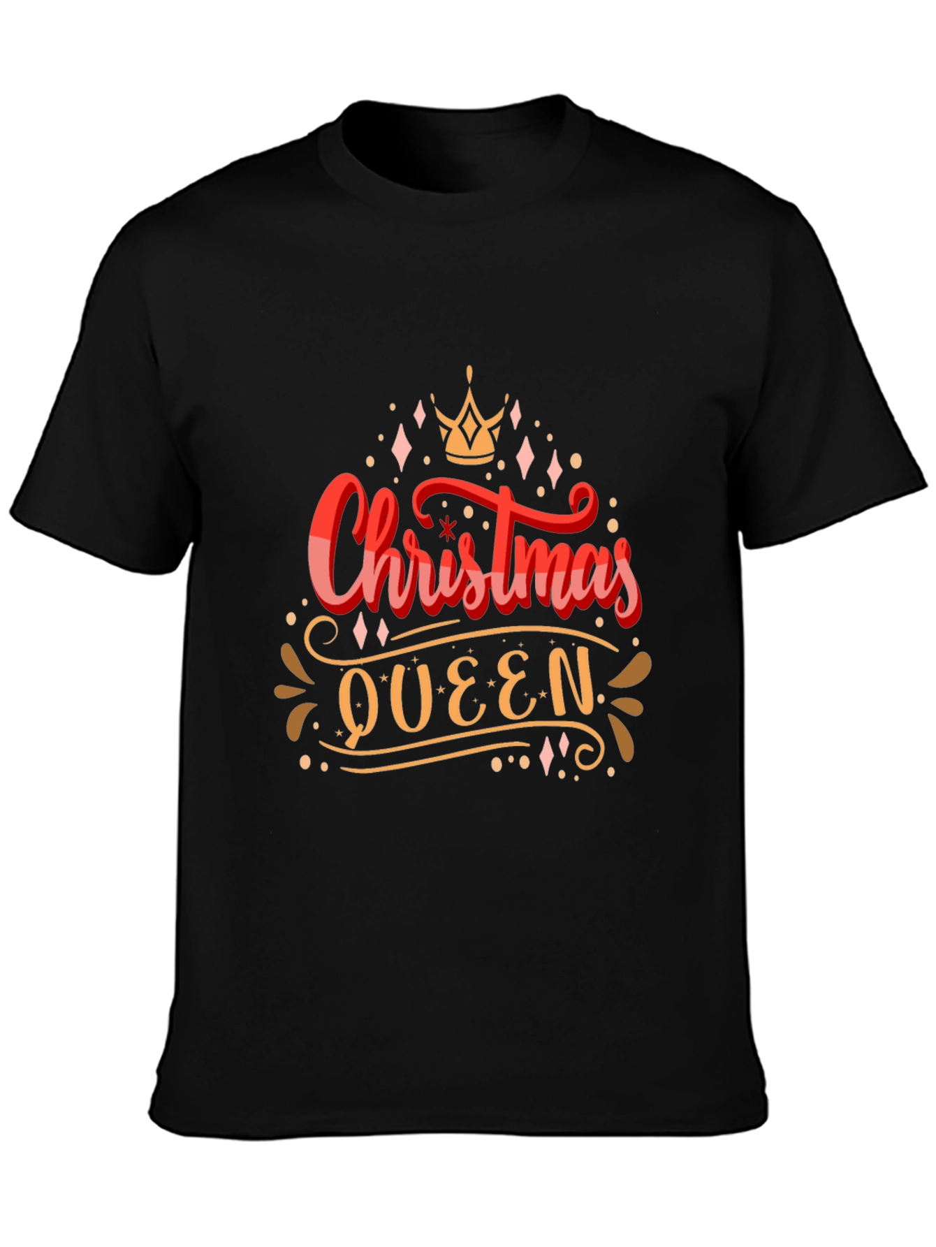 Camiseta Negra Navideña Christmas Queen