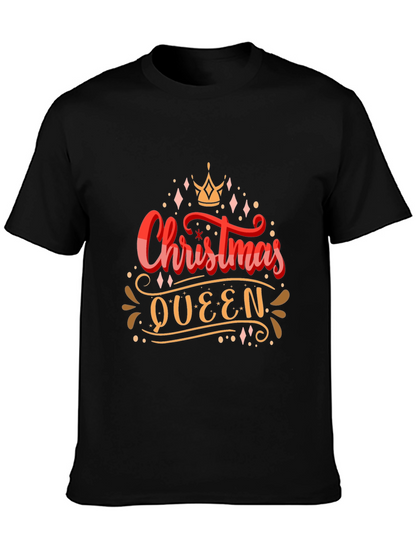 Camiseta Negra Navideña Christmas Queen