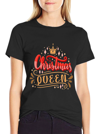 Camiseta Negra Navideña Christmas Queen