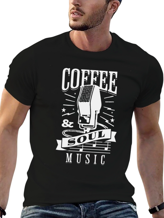 Camiseta Negra: Café y Música Soul