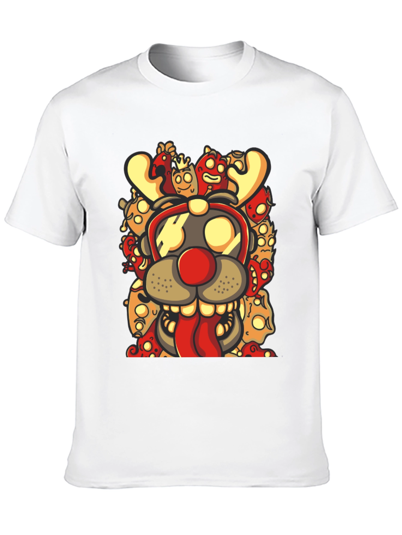 Camiseta Negra con Diseño Festivo de Reno