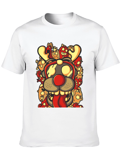 Camiseta Negra con Diseño Festivo de Reno