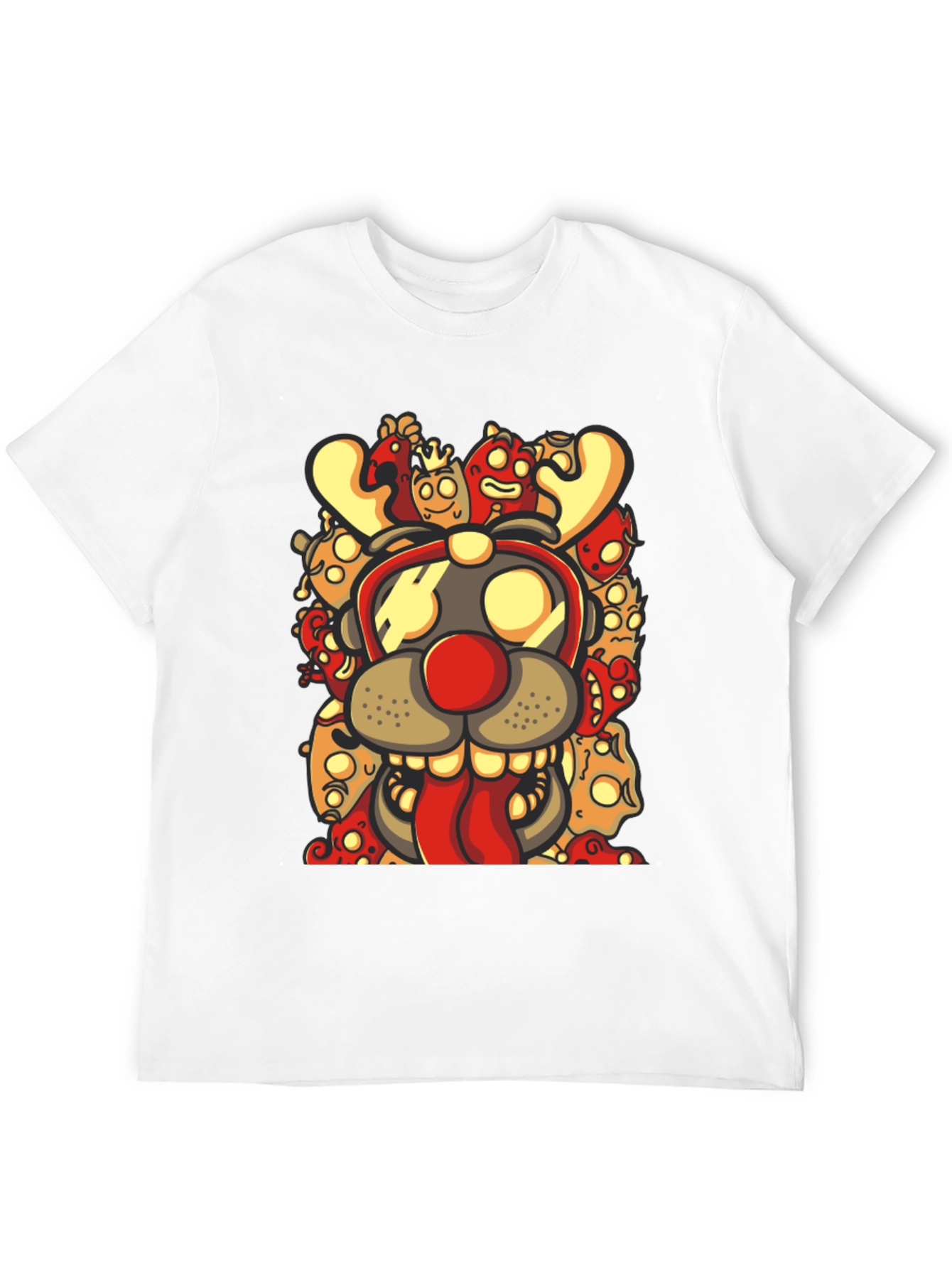 Camiseta Negra con Diseño Festivo de Reno