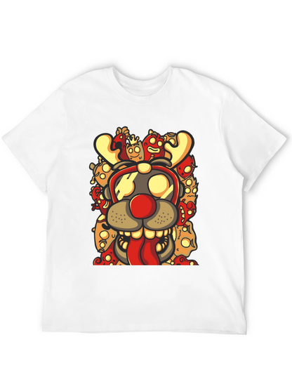 Camiseta Negra con Diseño Festivo de Reno