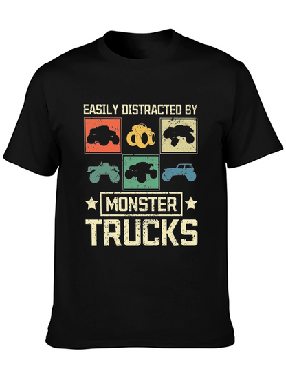 Camiseta Monster Trucks Distraído Fácilmente