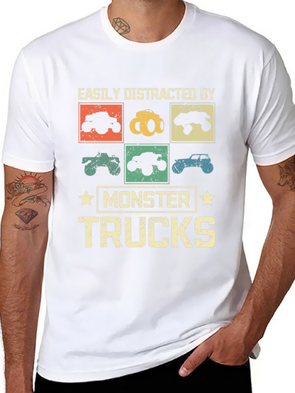 Camiseta Monster Trucks Distraído Fácilmente