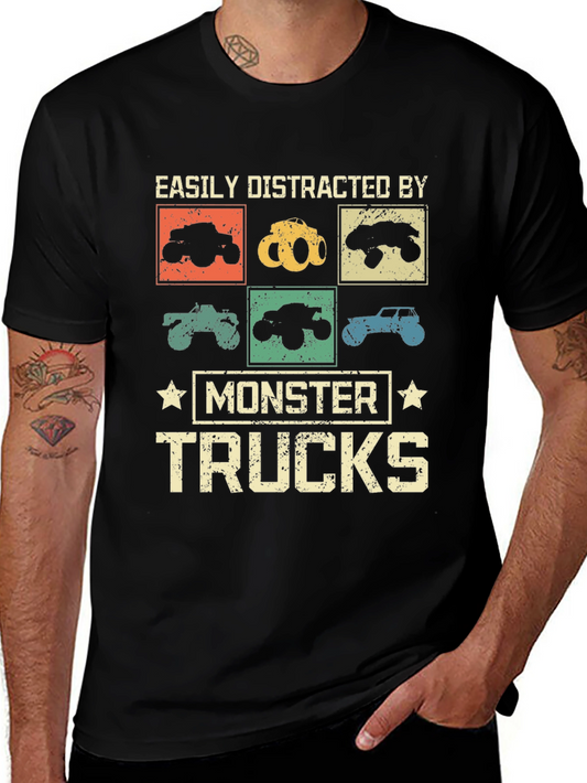 Camiseta Monster Trucks Distraído Fácilmente