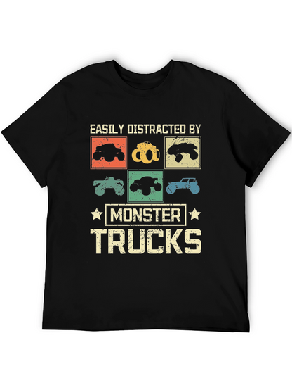 Camiseta Monster Trucks Distraído Fácilmente