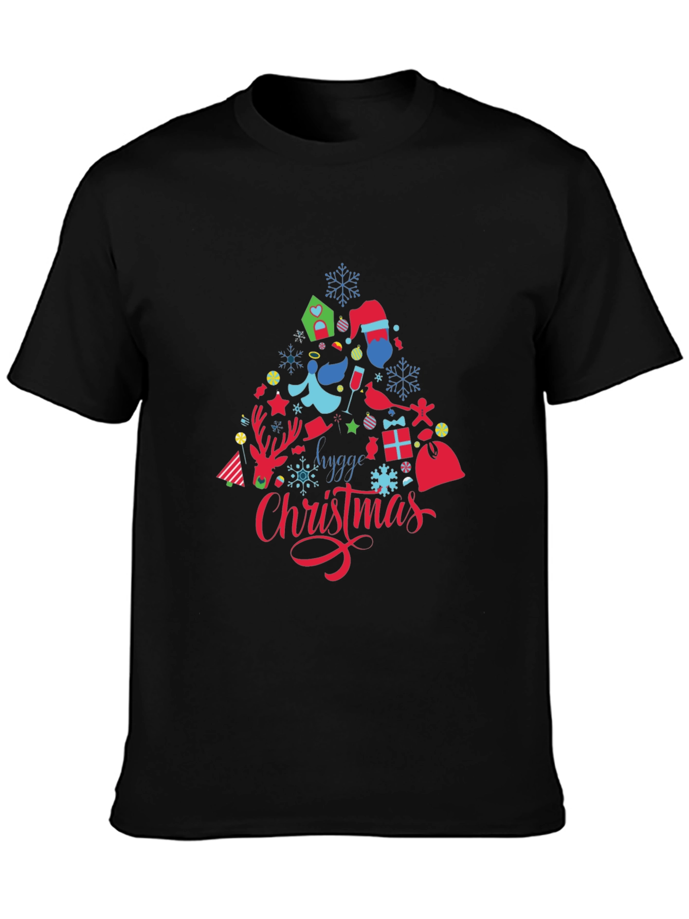 Camiseta Negra Navideña Hygge Christmas