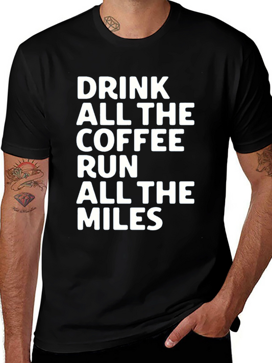 Camiseta Negra Café y Millas para Corredores
