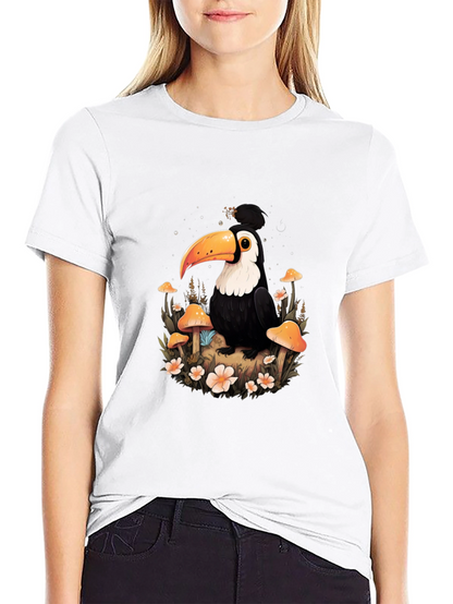 Camiseta Negra con Diseño de Tucán Mágico