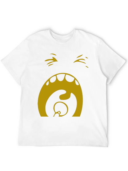 Camiseta Hombre Negra con Diseño Abstracto Dorado