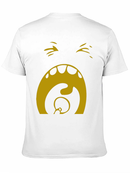 Camiseta Hombre Negra con Diseño Abstracto Dorado