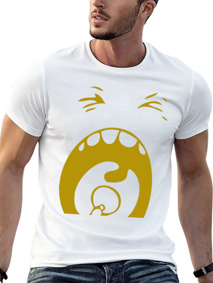 Camiseta Hombre Negra con Diseño Abstracto Dorado