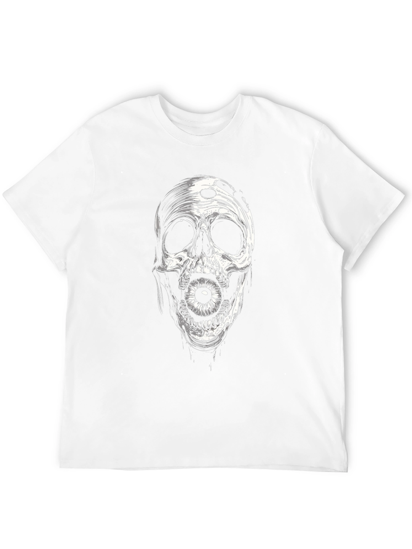 Camiseta Negra con Estampado de Calavera y Ojo