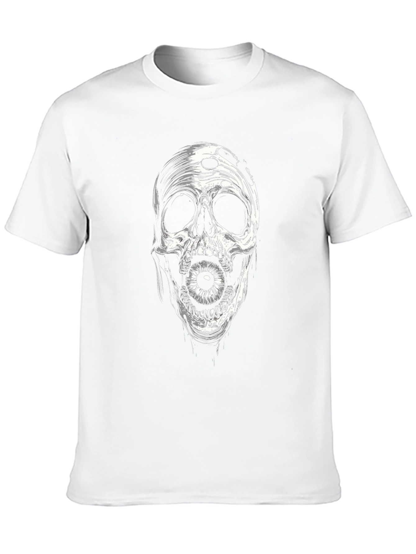 Camiseta Negra con Estampado de Calavera y Ojo