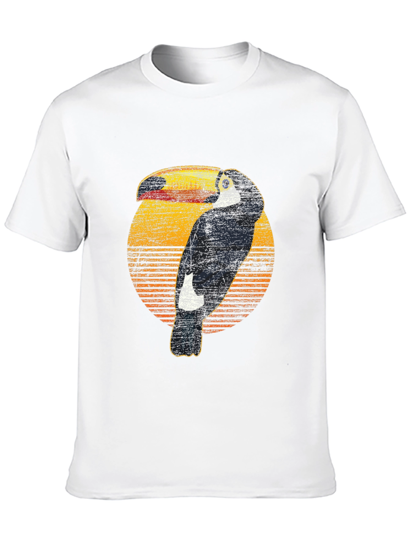 Camiseta Negra con Diseño de Tucán Retro