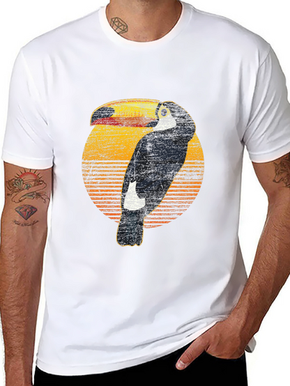 Camiseta Negra con Diseño de Tucán Retro