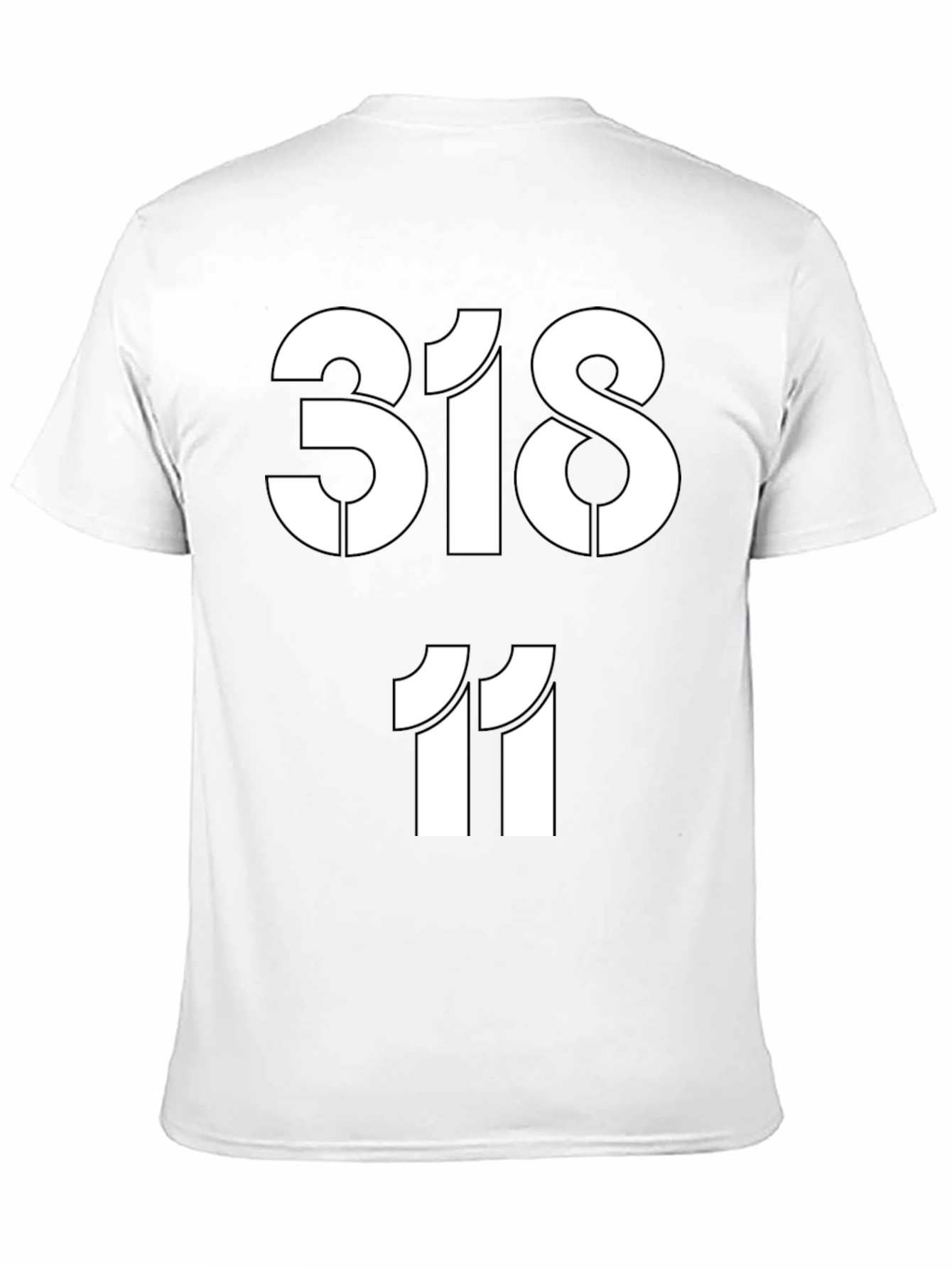 Camiseta Negra Estampada con Números 318 y 11