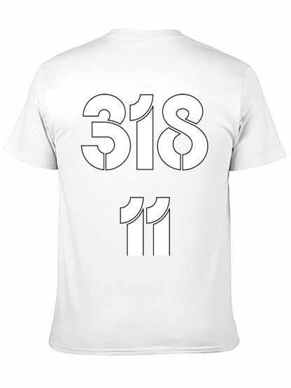 Camiseta Negra Estampada con Números 318 y 11