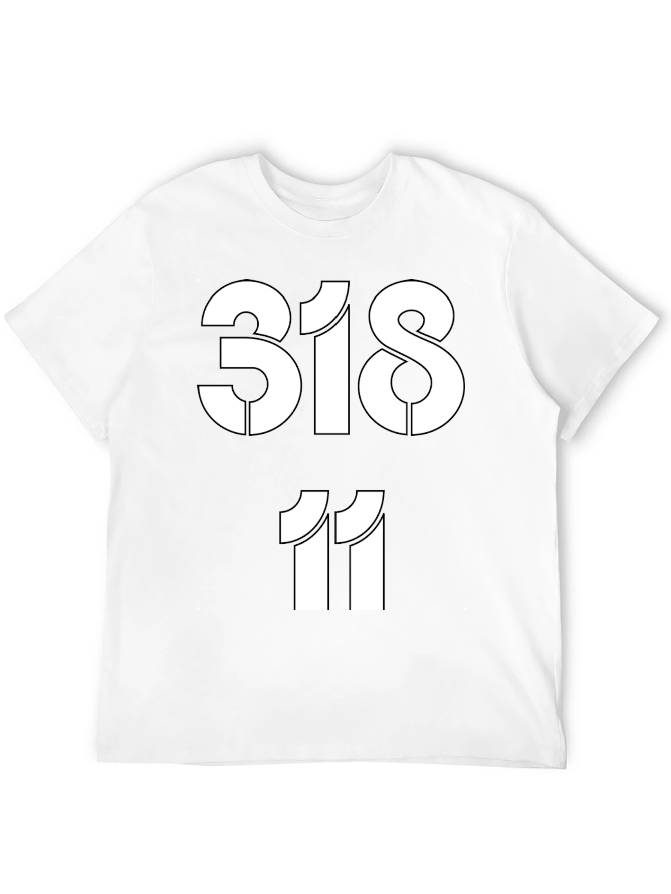 Camiseta Negra Estampada con Números 318 y 11