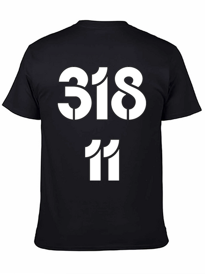 Camiseta Negra Estampada con Números 318 y 11