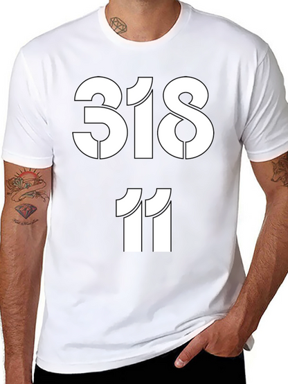 Camiseta Negra Estampada con Números 318 y 11