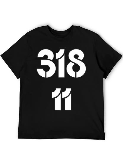 Camiseta Negra Estampada con Números 318 y 11