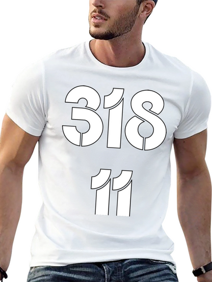 Camiseta Negra Estampada con Números 318 y 11
