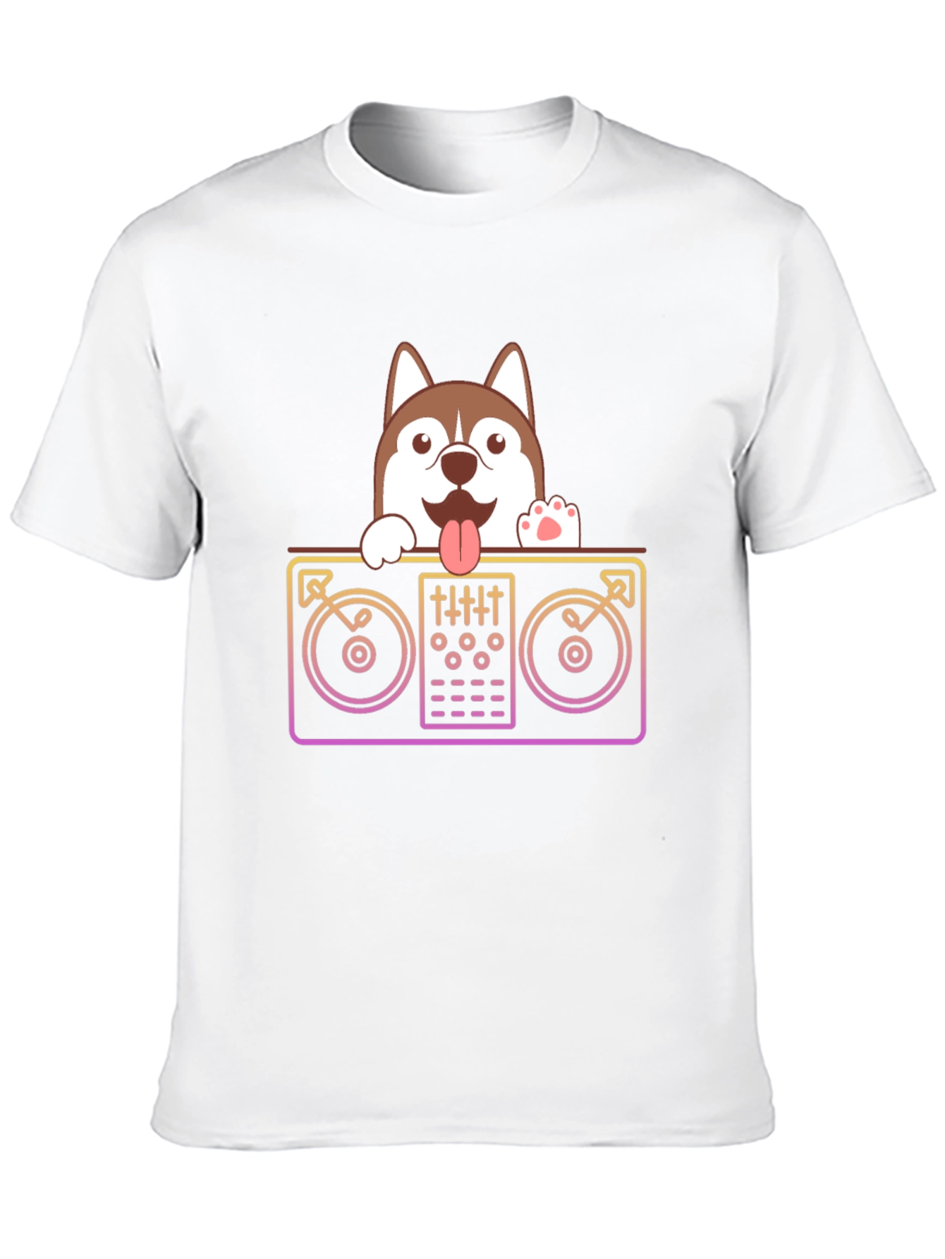 Camiseta Negra con Diseño de DJ Husky