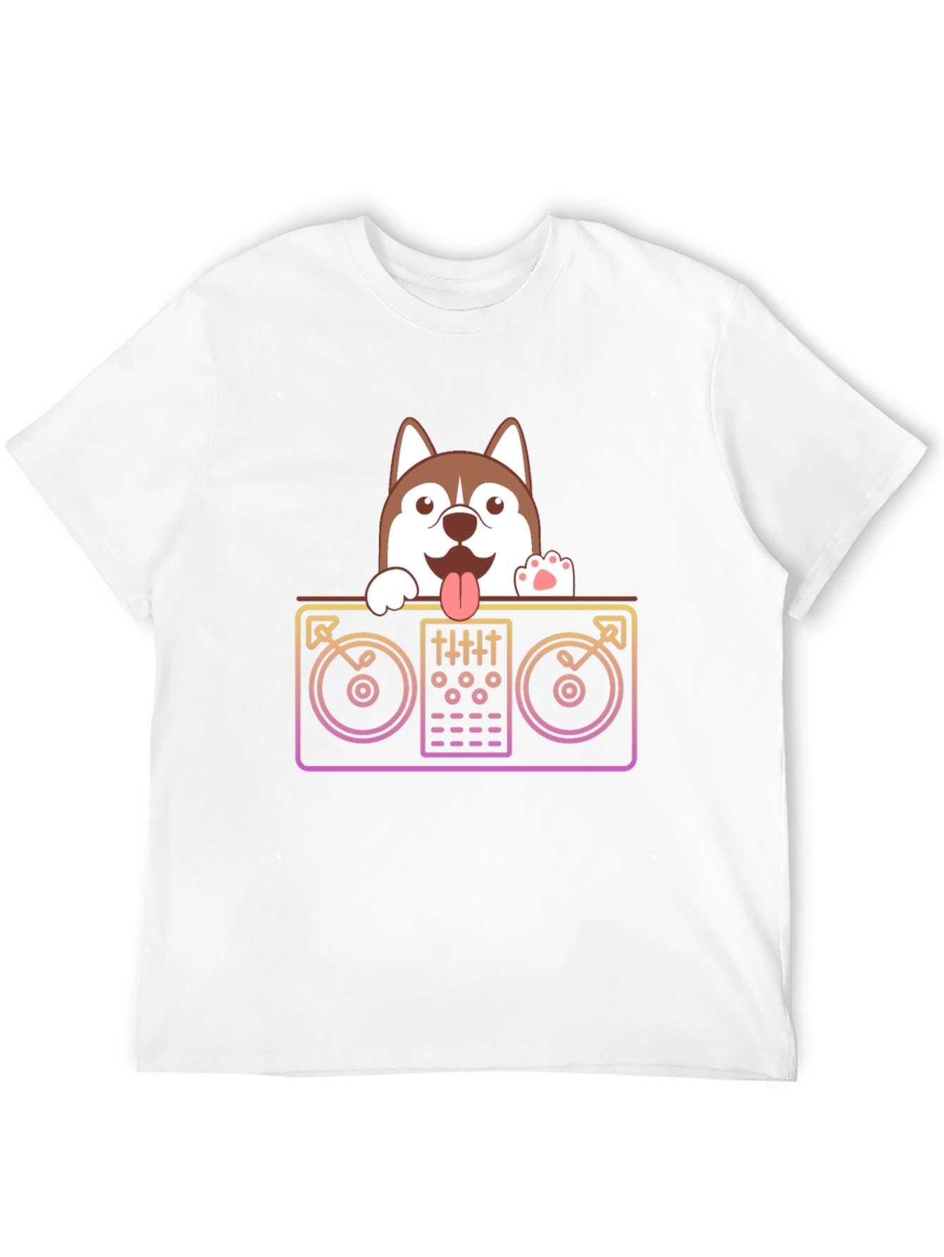 Camiseta Negra con Diseño de DJ Husky