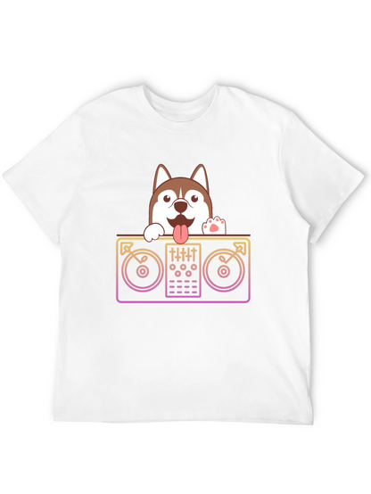 Camiseta Negra con Diseño de DJ Husky