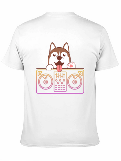 Camiseta Negra con Diseño de DJ Husky