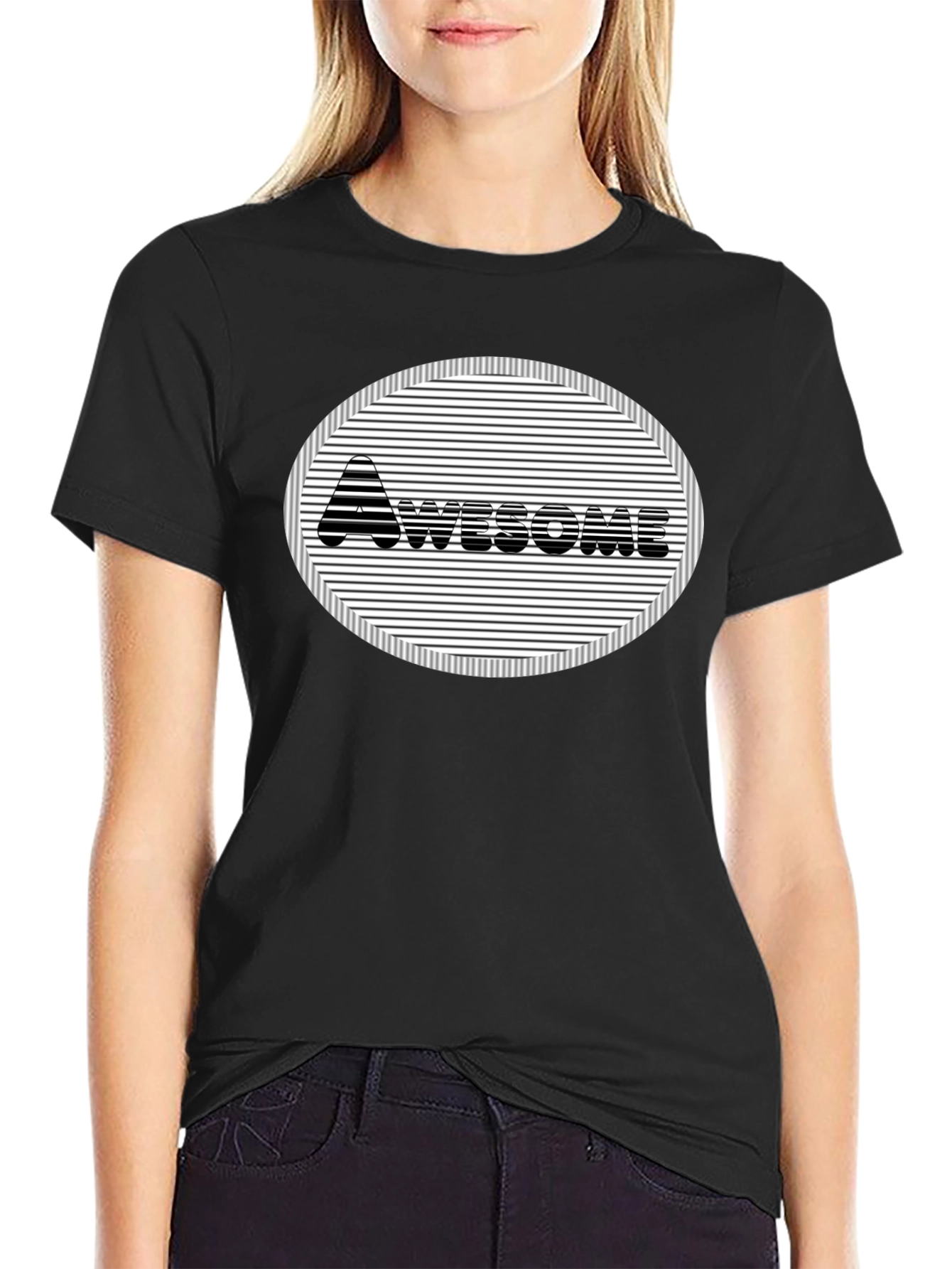 Camiseta Negra Diseño Awesome