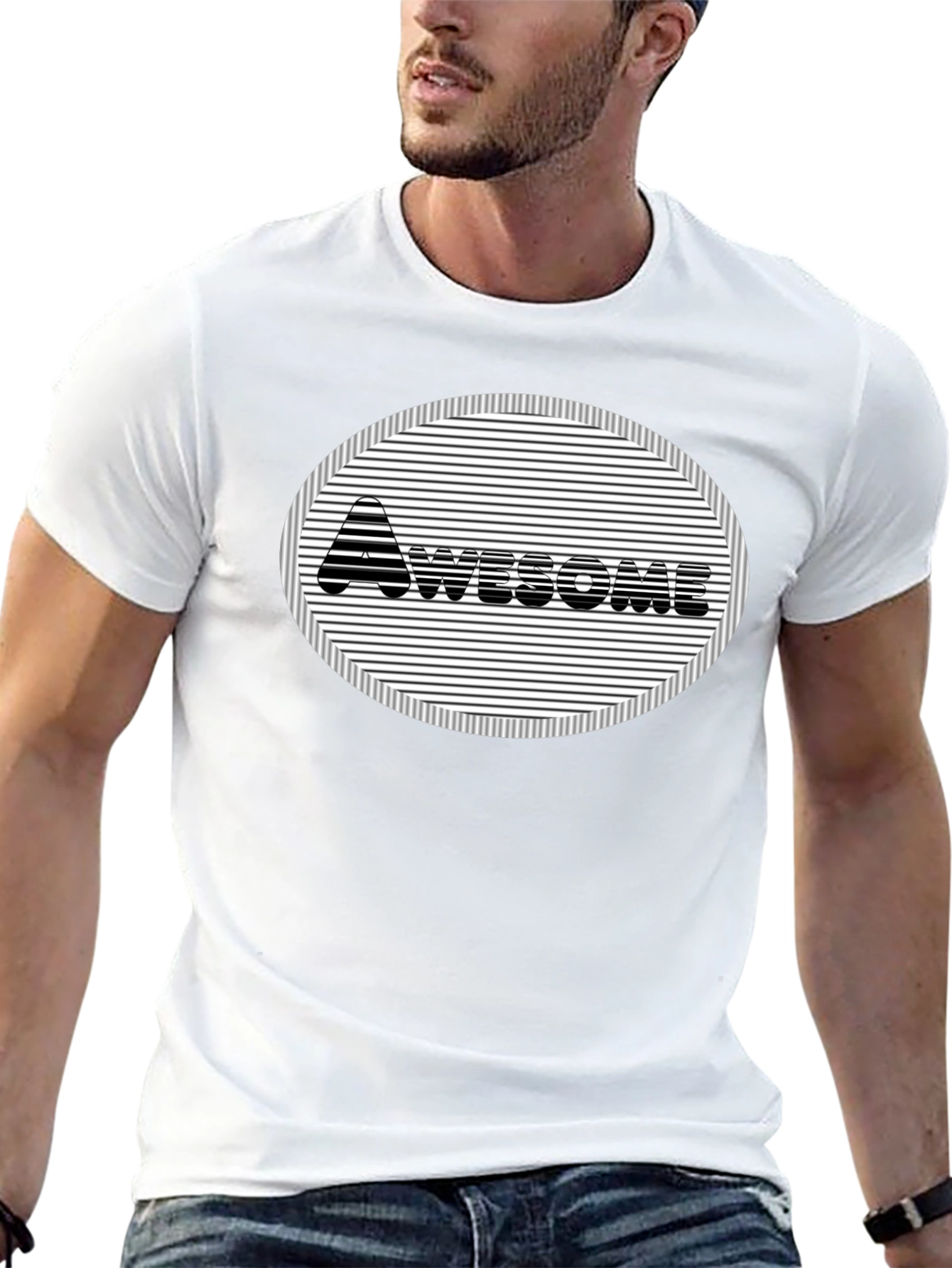 Camiseta Negra Diseño Awesome