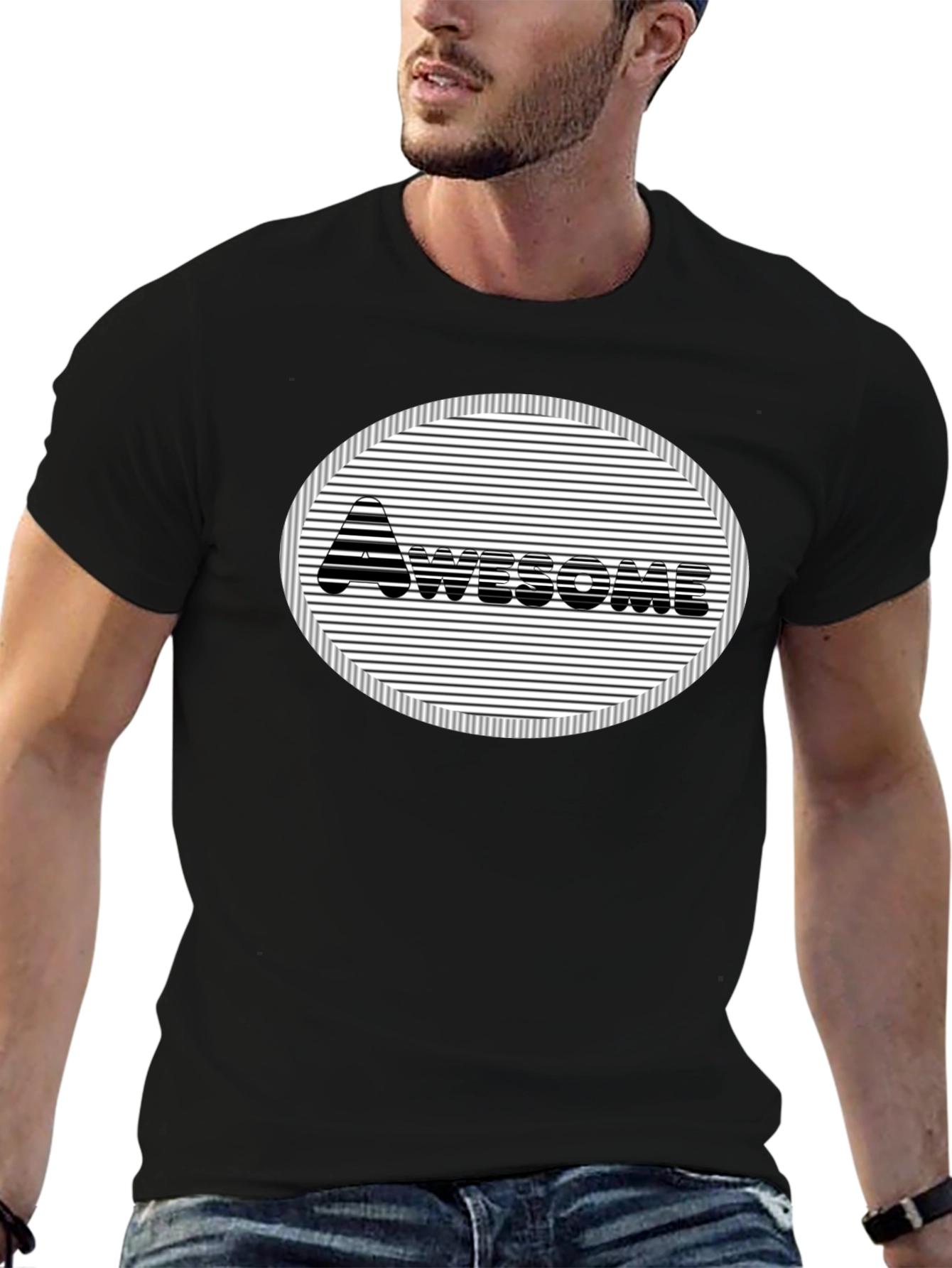 Camiseta Negra Diseño Awesome