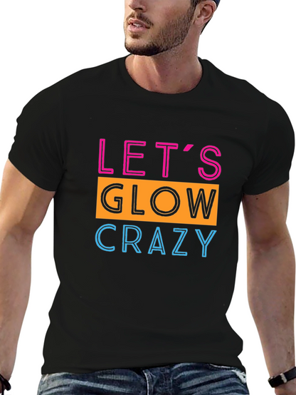 Camiseta Negra con Diseño Neón Lets Glow Crazy